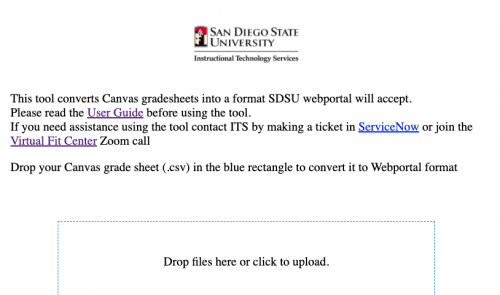 Canvas to WebPortal Course Letter Grade Upload
